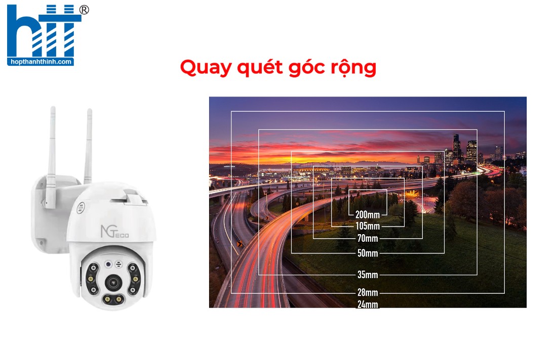 Hợp thành thịnh - Camera IP Speed Dome hồng ngoại không dây 3.0 Megapixel ZKTeco NG-C4110