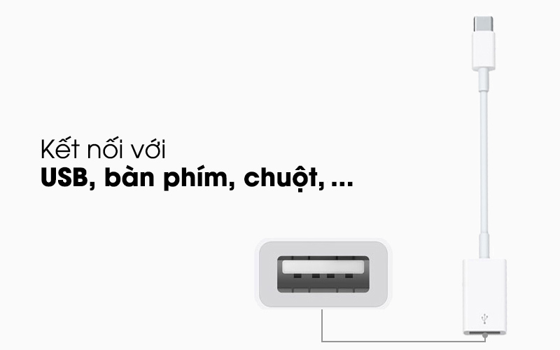 Kết nối chuột, bàn phím, USB - Adapter Type-C sang USB Apple MJ1M2 Trắng
