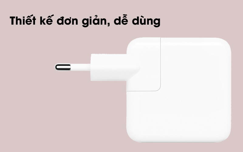 Adapter sạc 30W Apple MR2A2 Trắng có thiết kế đơn giản