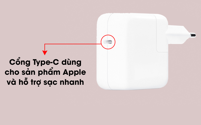 Adapter sạc 30W Apple MR2A2 Trắng có cổng sạc Type-C