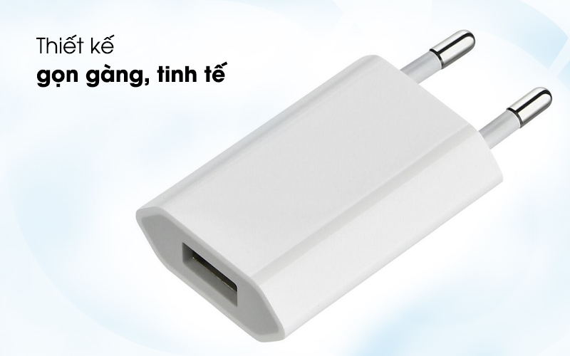 Adapter sạc 5W Apple iPhone MD813ZM-A - Thiết kế nhỏ gọn, thuận tiện cho việc mang theo