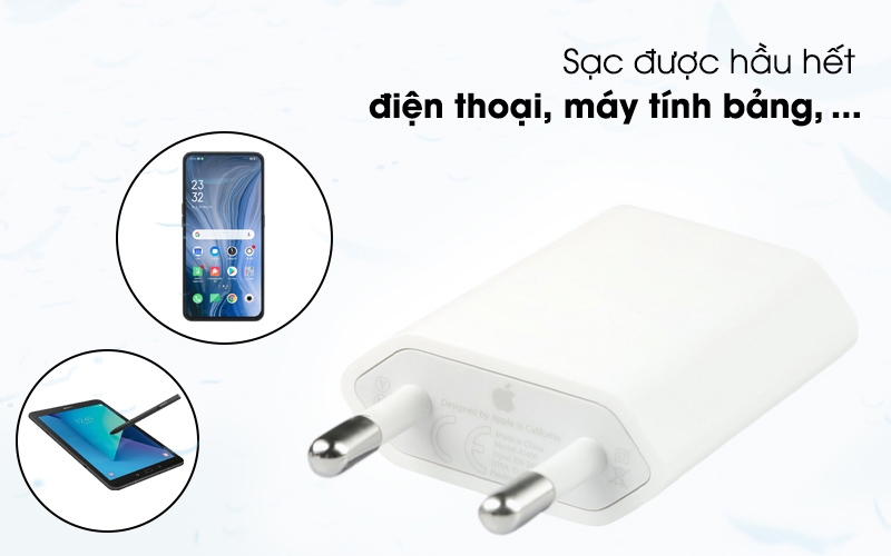 Adapter sạc 5W Apple iPhone MD813ZM-A - Sạc được hầu hết mọi thiết bị