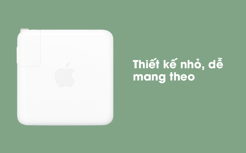 Thiết kế nhỏ gọn, có thể gấp chuôi sạc lại tiện lợi - Adapter Sạc Type-C 87W Apple MNF82 Trắng