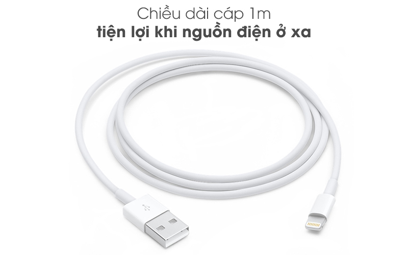 Có thiết kế đơn giản - Cáp Lightning 1m Apple MXLY2 Trắng