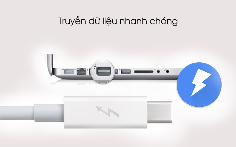 Tốc độ truyền tải dữ liệu nhanh - Cáp Thunderbolt 2 m Apple MD861 Trắng
