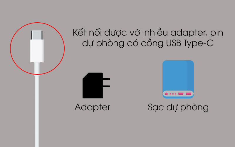 Cáp Type C - Lightning 2m Apple MKQ42 Trắng kết nối được với nhiều Adapter có cổng ra là cổng USB Type-C