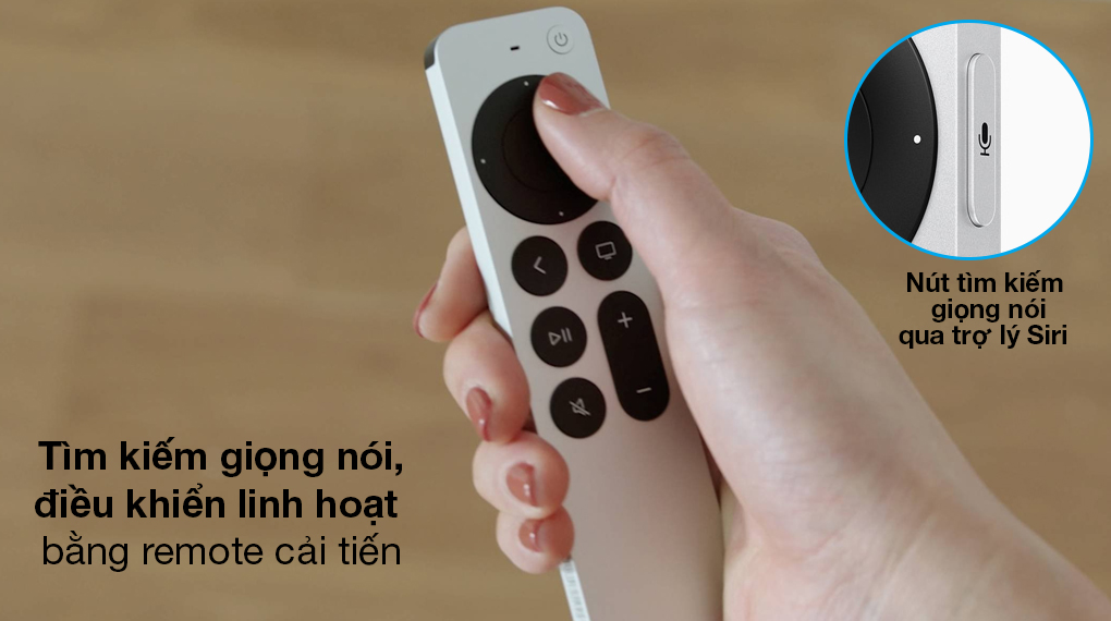 Apple TV 4K 32GB MXGY2 - Tìm kiếm bằng giọng nói qua remote cải tiến 