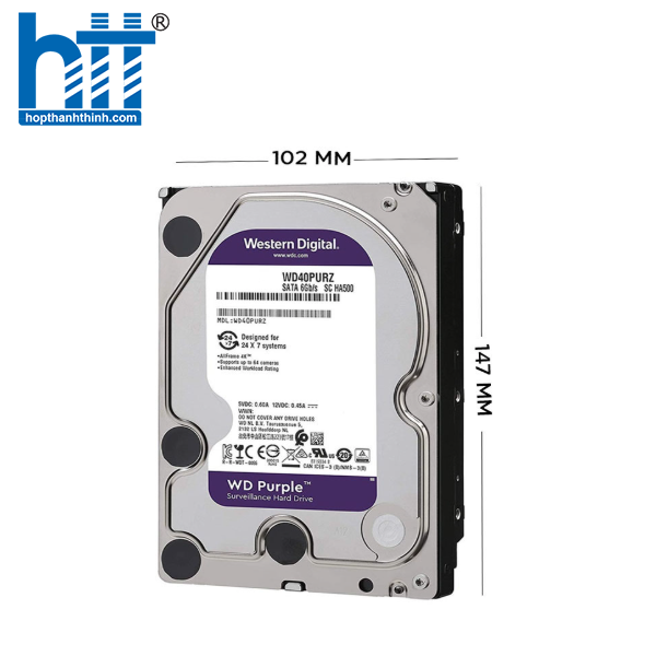 Hợp Thành Thịnh - Ổ cứng HDD WD Purple 6TB 3.5 inch, 5400RPM, SATA, 256MB Cache (WD64PURZ) 