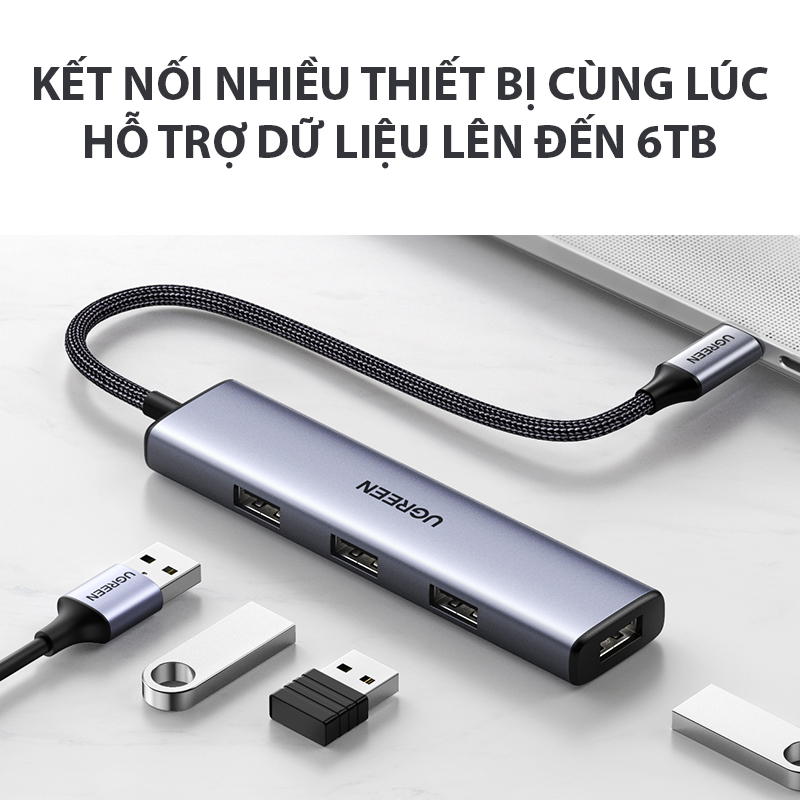 Hợp Thành Thịnh - Hub USB Type-C sang 4 cổng USB 3.0 Ugreen 20841