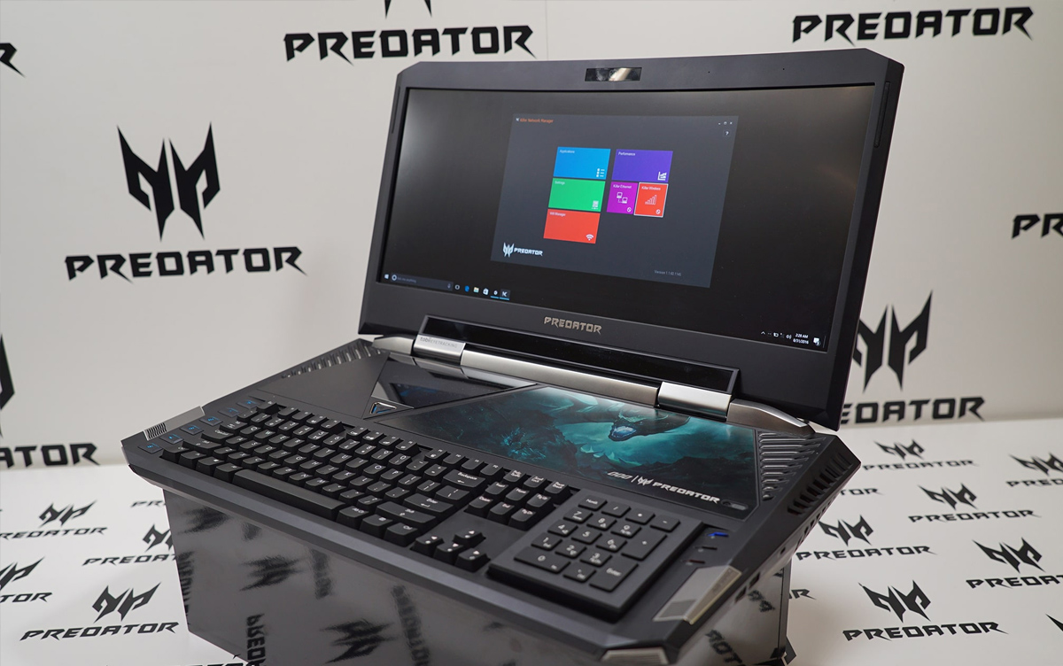 Predator 21X được trang bị hai card đồ họa NVIDIA GeForce GTX 1080 SLI,chạy chip Intel Core i7-7820HK