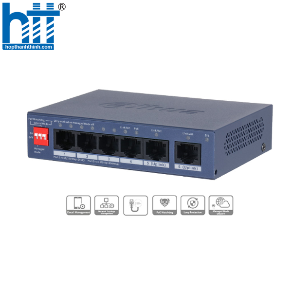 HỢP THÀNH THỊNH - Switch 6 cổng DAHUA DH-CS4006-4ET2GT-36