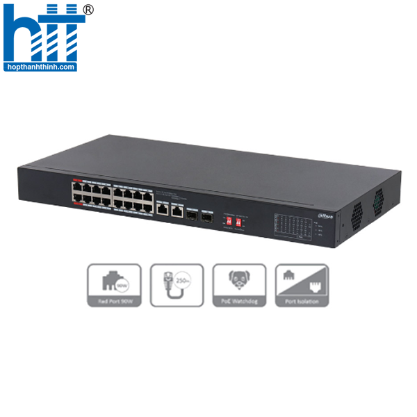 HỢP THÀNH THỊNH - Switch PoE 18 cổng DAHUA DH-S3218-16ET-135
