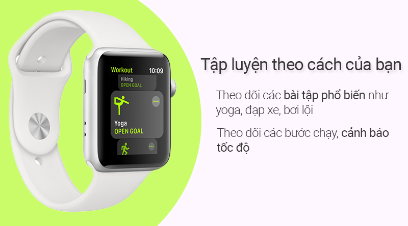 Đồng hồ thông minh Apple Watch S3 LTE 42mm hỗ trợ nhiều bài tập cơ bản