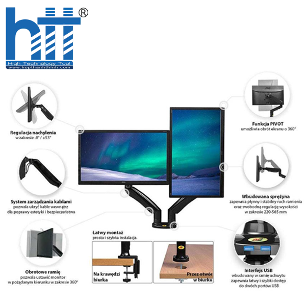 Hợp Thành Thịnh - Giá treo màn hình North Bayou Dual Monitor NB-G32