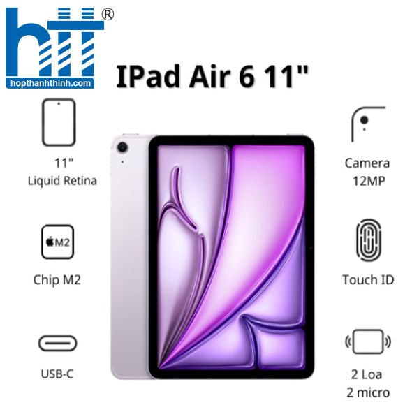 HỢP THÀNH THỊNH - Máy tính bảng Apple IPad Air 6 11inch Wifi (8GB/ 1TB/ Purple/ MUWU3ZA/A)