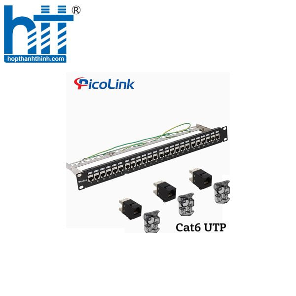 Hợp Thành Thịnh - Thanh đấu nối Patch Panel 24 cổng Cat6 UTP 1U PicoLink 