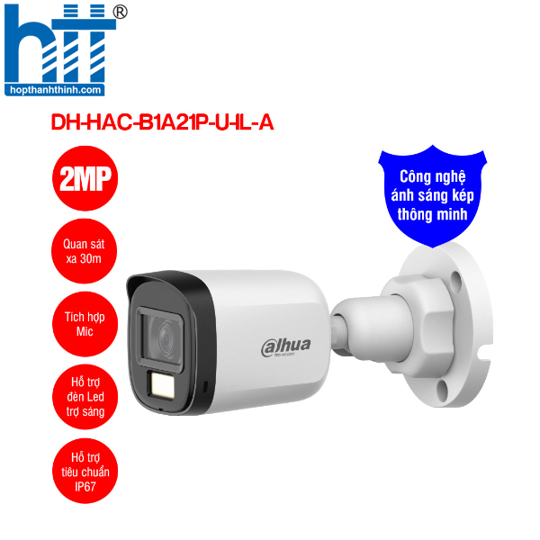HỢP THÀNH THỊNH - Camera HDCVI 2MP DAHUA DH-HAC-B1A21P-U-IL-A