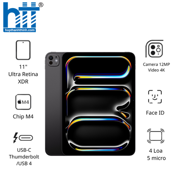 HỢP THÀNH THỊNH - Máy tính bảng Apple IPad Pro 11 M4 5G (8GB/ 256GB/ Space Black/ MVW13ZA/A)