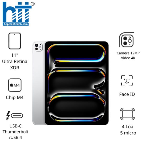 HỢP THÀNH THỊNH - Máy tính bảng Apple IPad Pro 11 M4 Wifi (8GB/ 512GB/ Silver/ MVVD3ZA/A)