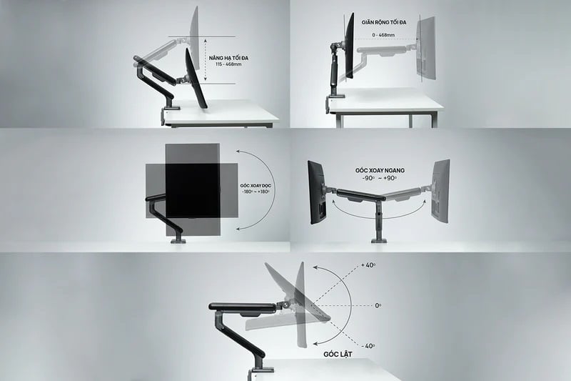 Giá treo màn hình HyperWork A1C Trắng