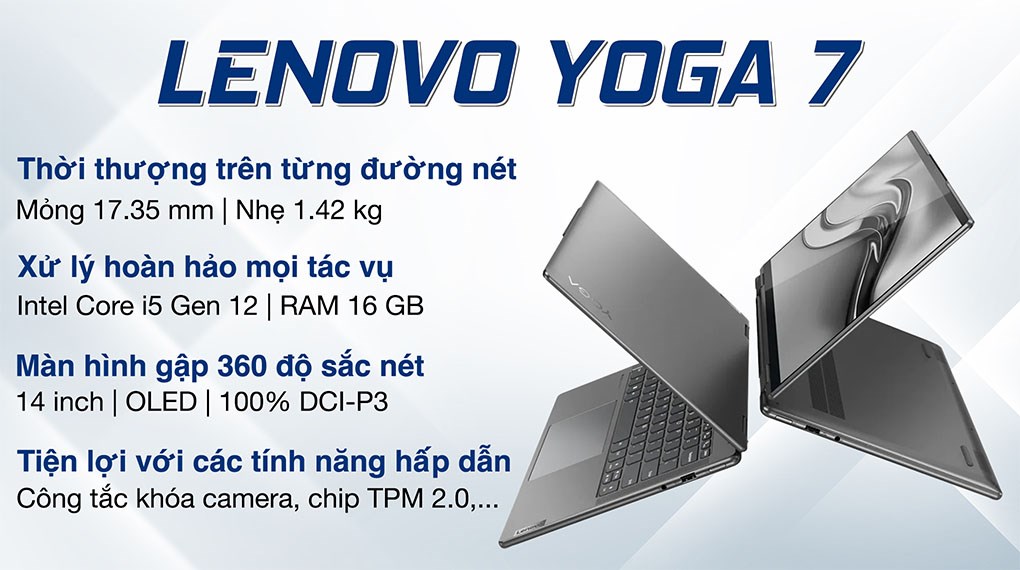 Laptop Lenovo Yoga 7 14IAL7 i5 (82QE000RVN) - Chính hãng, trả góp