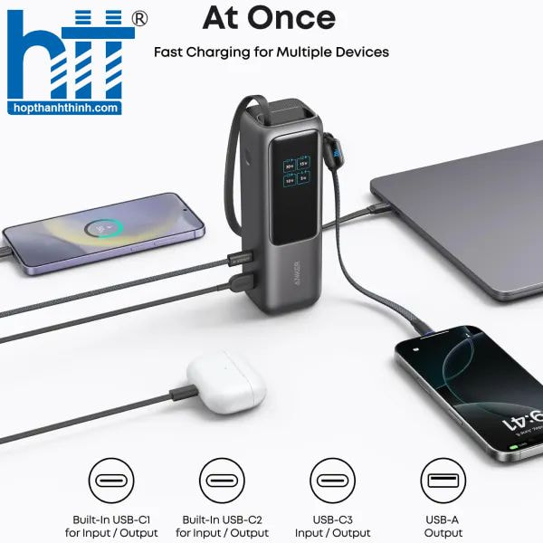 Sạc đa thiết bị với Anker A1695 mạnh mẽ