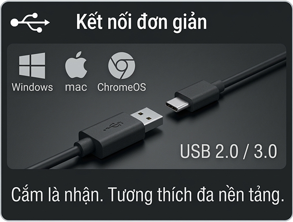 Webcam Logitech Brio 4k - Kết nối đơn đơn giản với Windows, Mac, ChromeOS