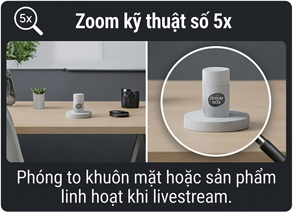 Webcam Logitech Brio 4k - Phóng to hình ảnh lên đến 5x