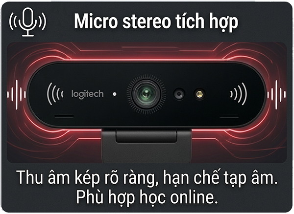 Webcam Logitech Brio 4k - Phù hợp cho họp văn phòng và học online