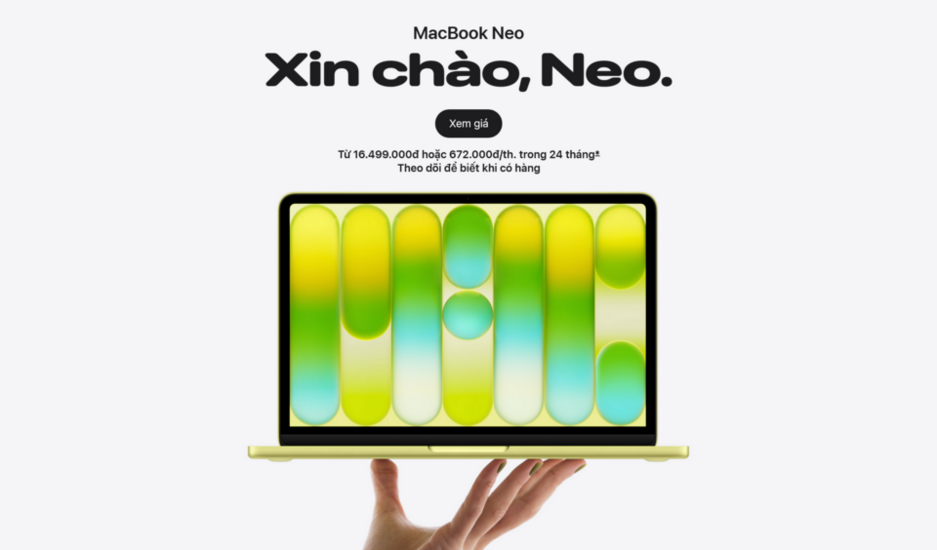 MacBook Neo phiên bản màu vàng chanh