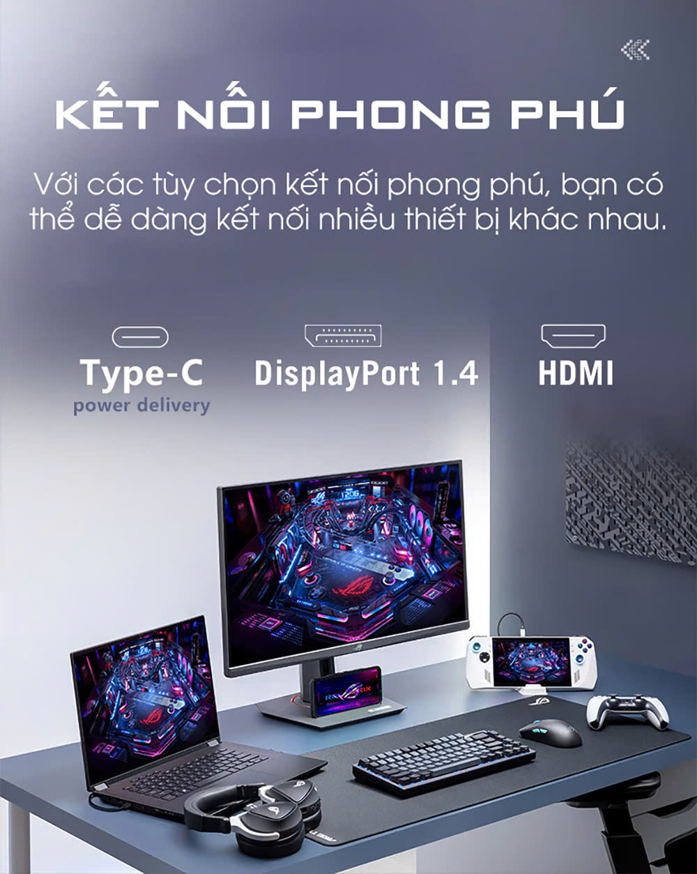 Hợp Thành Thịnh - Màn hình ASUS ROG XG27ACS (27 inch/QHD/Fast IPS/180Hz/1ms/USB-C)