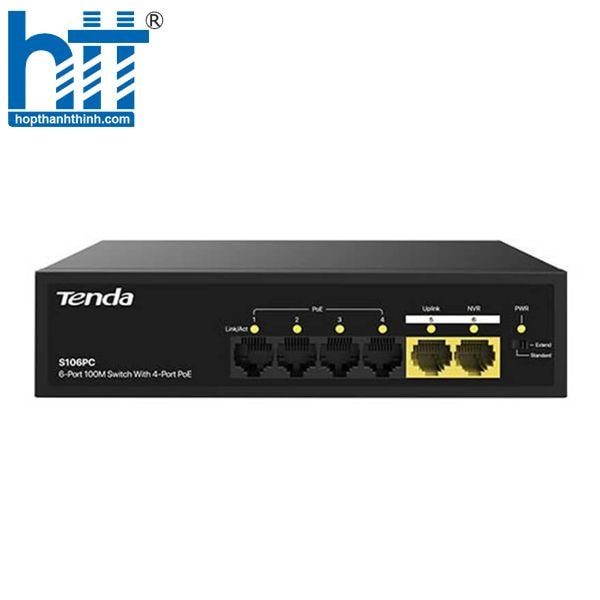 Hợp Thành Thịnh - Switch PoE TENDA S106PC 4-Port 100M