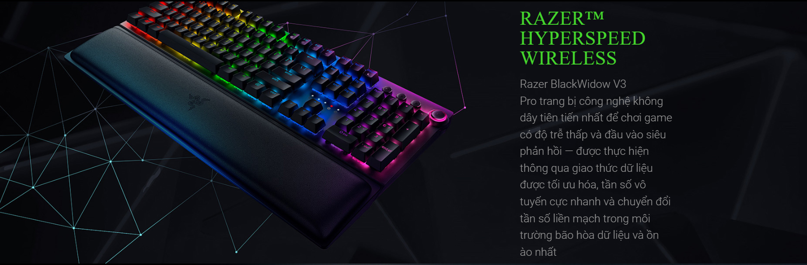 Bàn phím cơ gaming không dây Razer BlackWidow V3 Pro - Yellow Switch 2