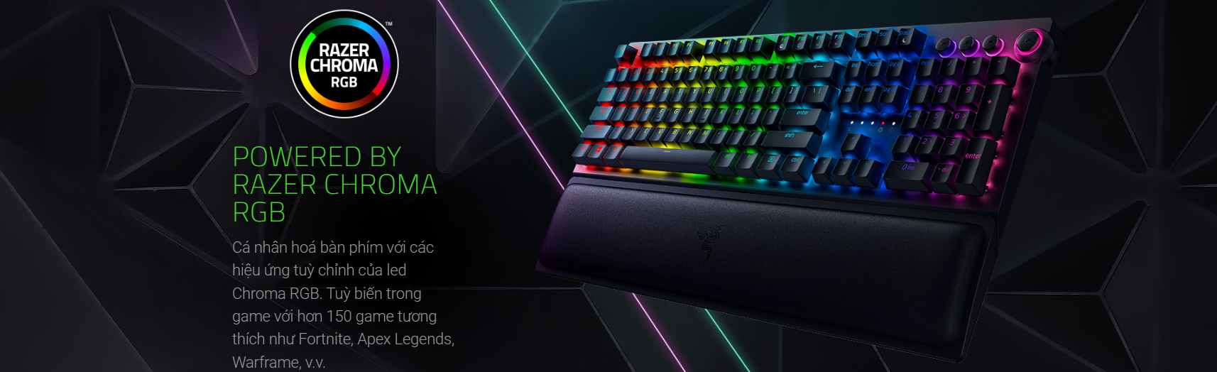 Bàn phím cơ gaming không dây Razer BlackWidow V3 Pro - Yellow Switch 9