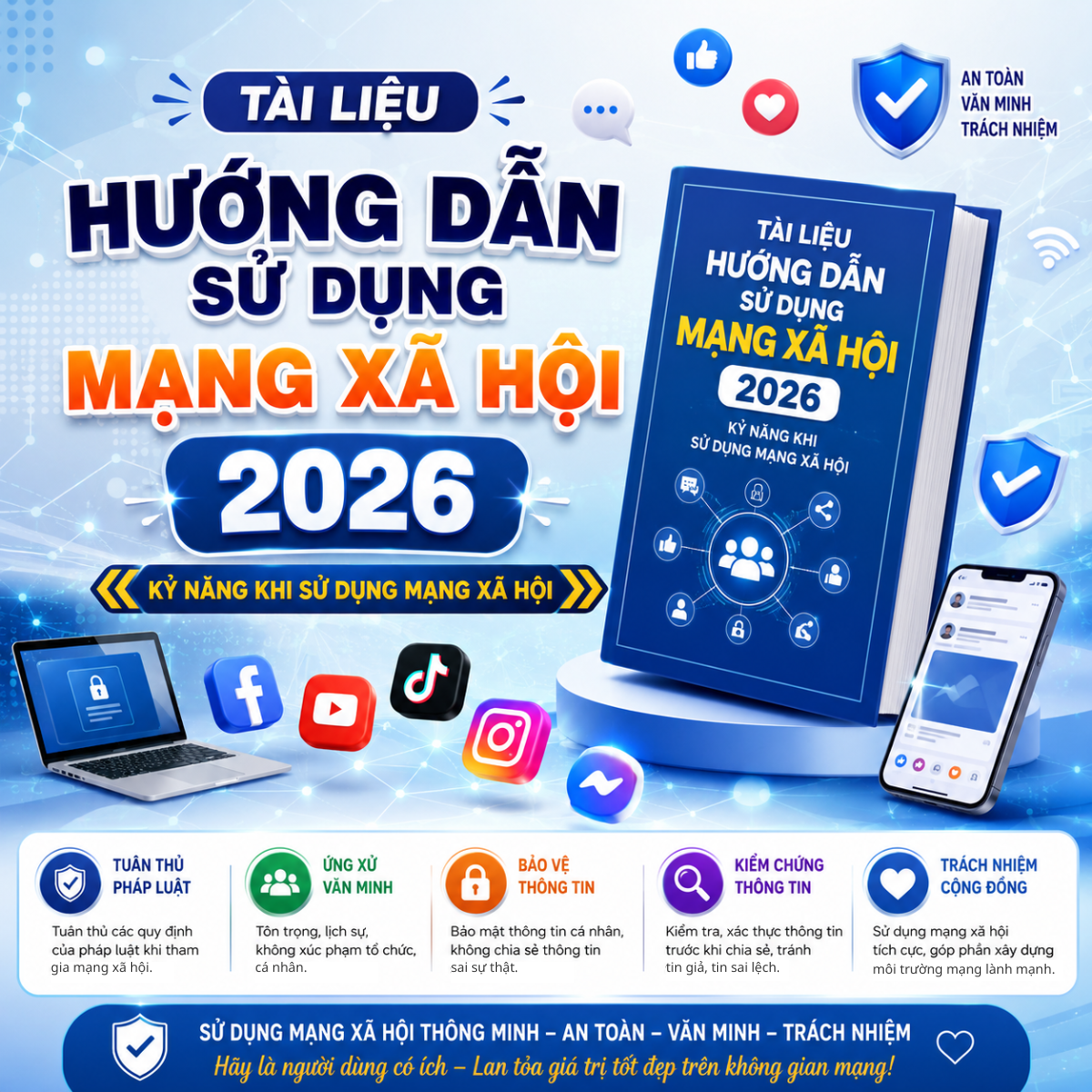 Sử dụng mạng xã hội văn minh là tôn trọng pháp luật và cộng đồng.