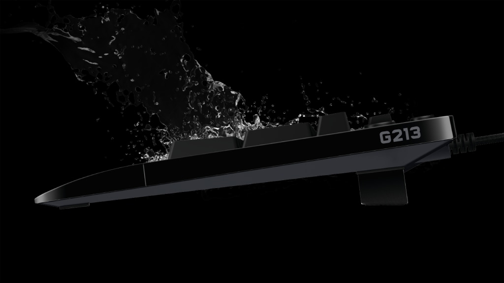 Thiết kế chống nước của Bàn phím cơ Logitech G213 Prodigy RGB Gaming