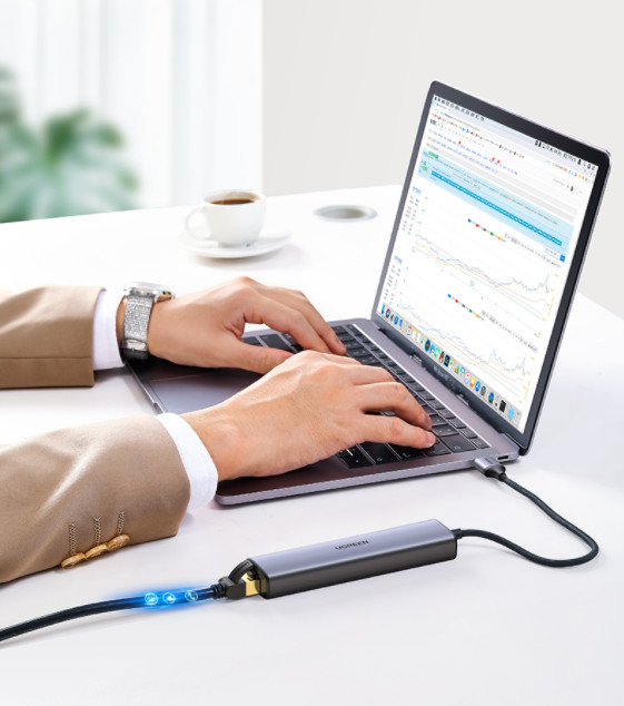 Bộ chia USB 3.0 ra 3 cổng USB 3.0 + Lan 1000Mbps Ugreen 20915 Bộ chia USB 3.0 ra 3 cổng USB 3.0 + Lan 1000Mbps Ugreen 20915