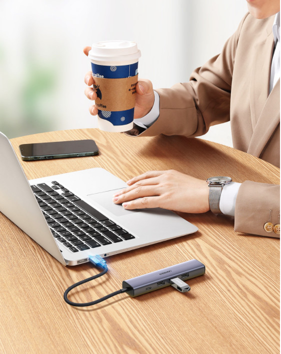 Bộ chia USB 3.0 ra 3 cổng USB 3.0 + Lan 1000Mbps Ugreen 20915 Bộ chia USB 3.0 ra 3 cổng USB 3.0 + Lan 1000Mbps Ugreen 20915