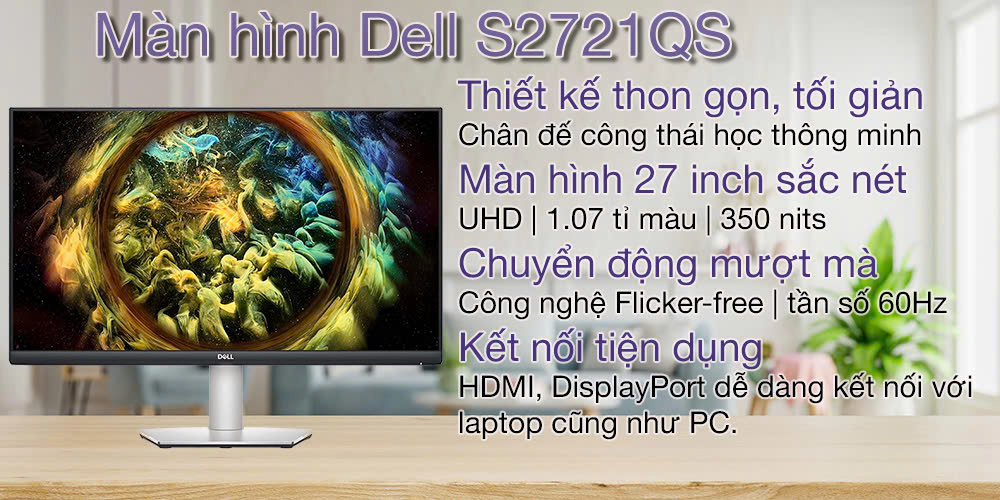 HỢP THÀNH THỊNH - Màn hình máy tính Dell S2721QS 27 inch 4K UHD IPS