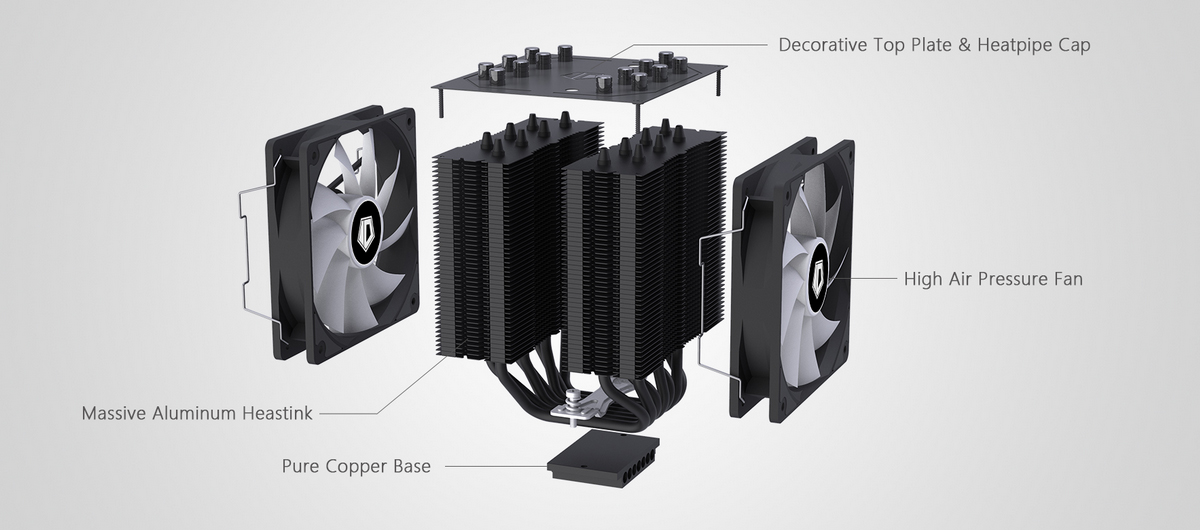 Tản nhiệt khí ID-Cooling CPU SE-207 Black hỗ trợ ram cao 35mm
