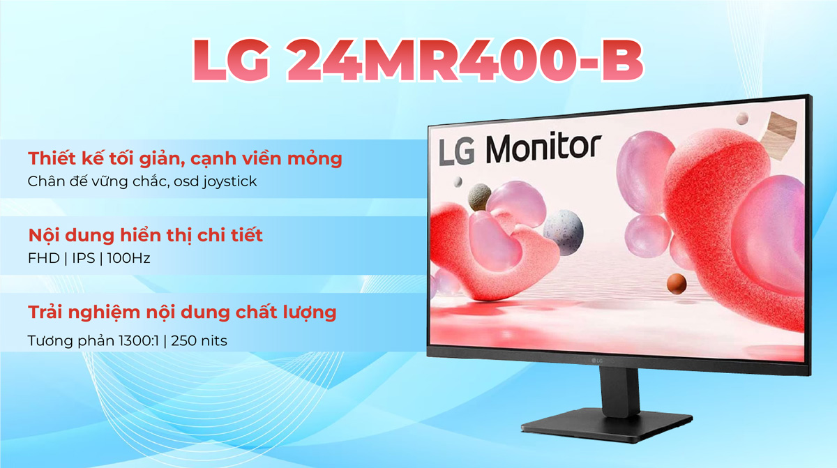 Hợp Thành Thịnh - Màn hình LG 24MR400-B (23.8 inch/FHD/IPS/100Hz/5ms)