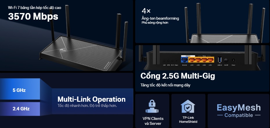 Hợp Thành Thịnh - Router Wifi 7 BE3600 Tp-link Archer BE230