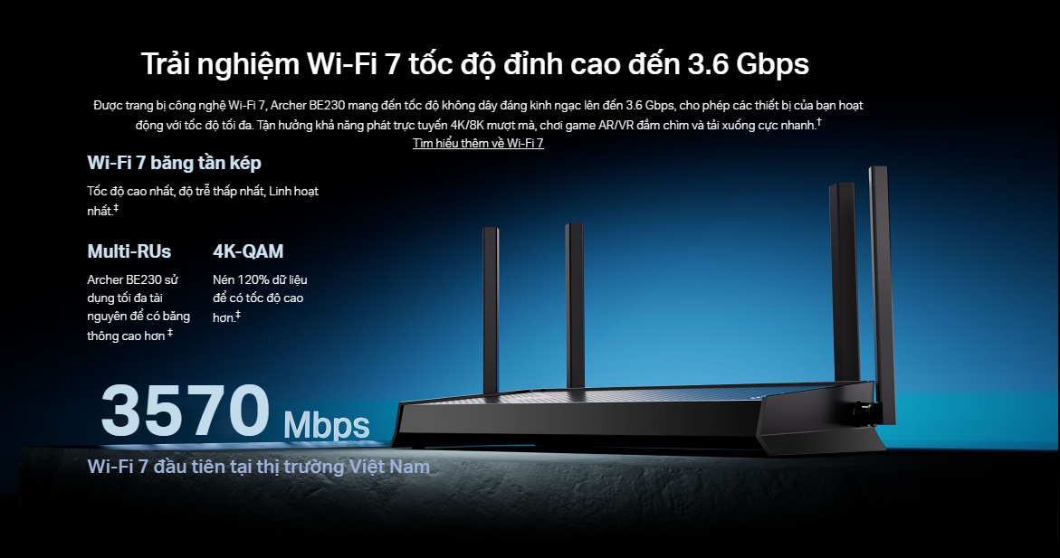 Hợp Thành Thịnh - Router Wifi 7 BE3600 Tp-link Archer BE230