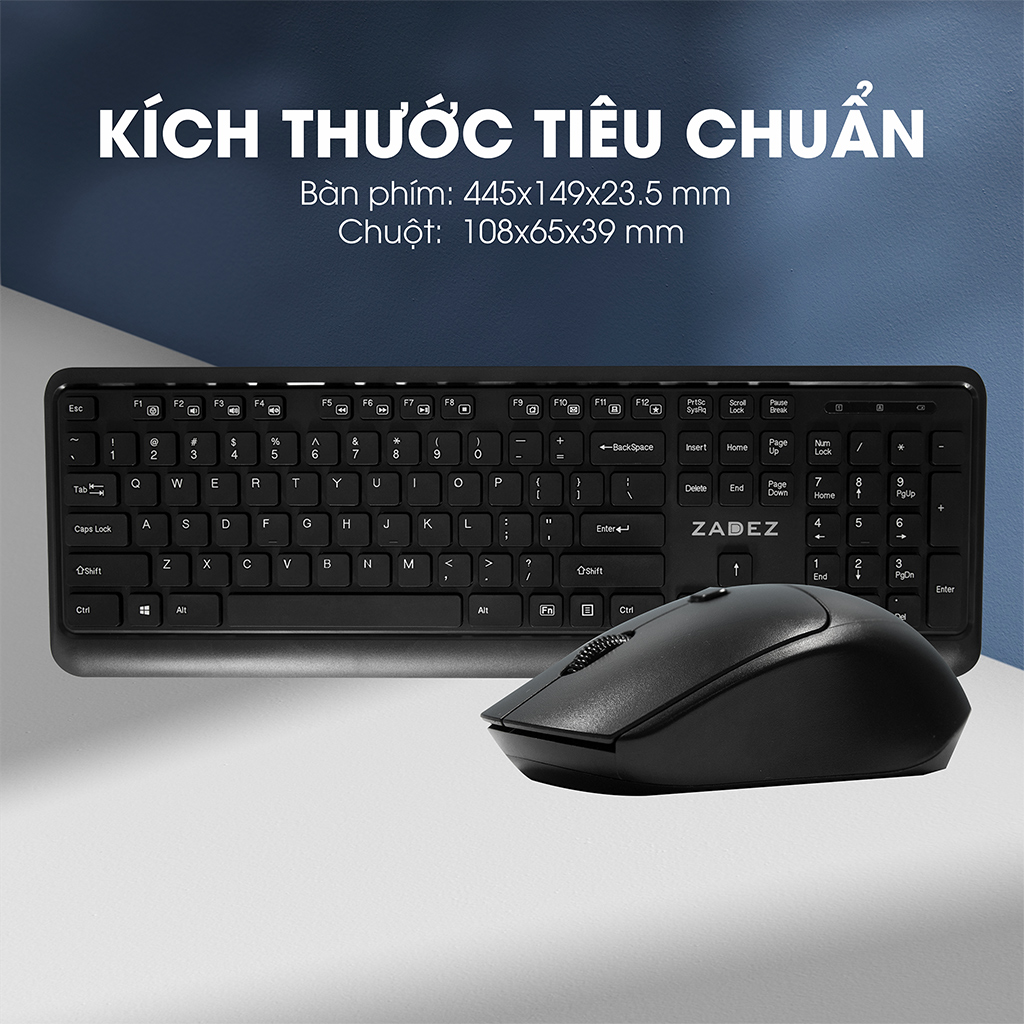 Hợp Thành Thịnh - Bộ bàn phím chuột quang không dây ZADEZ ZMK- 333