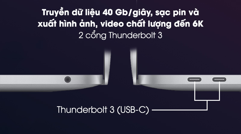 Laptop Apple Macbook Pro 2020 M1/16GB/512GB (Z11C) - Kết nối