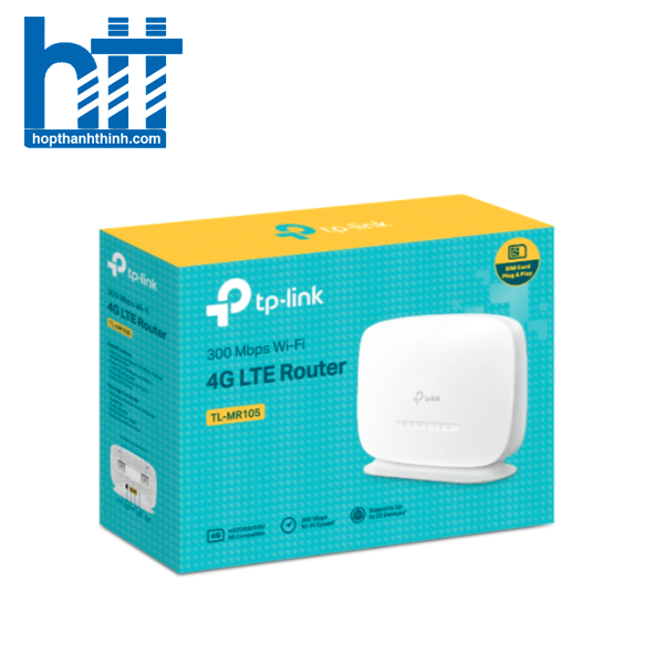 Hợp Thành Thịnh - Bộ phát wifi 4G TP-Link TL-MR105 (300Mbps/ Chuẩn N/ Ăng-ten ngầm/ Sim 4G/ 25 User) 