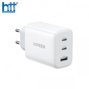 Ugreen 15333 65W Bộ sạc nhanh Nexode GaN 2 cổng USB Type-C + USB-A Màu Trắng chuẩn cắm US cd244 20015333