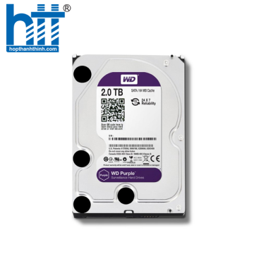 Ổ CỨNG HDD WESTERN DIGITAL 2TB PURPLE (WD23PURZ) (64MB CACHE/3.5 INCH/ SATA3)