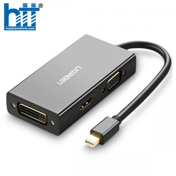 Ugreen 20418 Màu Đen Bộ chuyển đổi Mini displayport sang HDMI + VGA + DVI nhựa ABS MD114 20020418