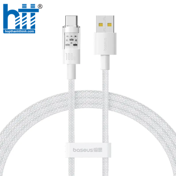 Cáp Sạc Nhanh Baseus Gem Fast-Charging Data Cable USB to Type-C 100W Trắng 1M